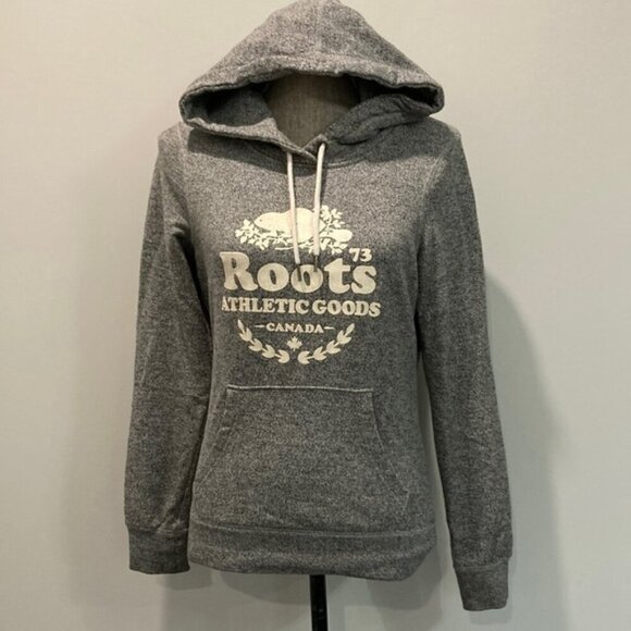 Roots GREY MAPLEGROVE Roots73 Fleece Hoodie Sweatshirt - Picture 5 of 14